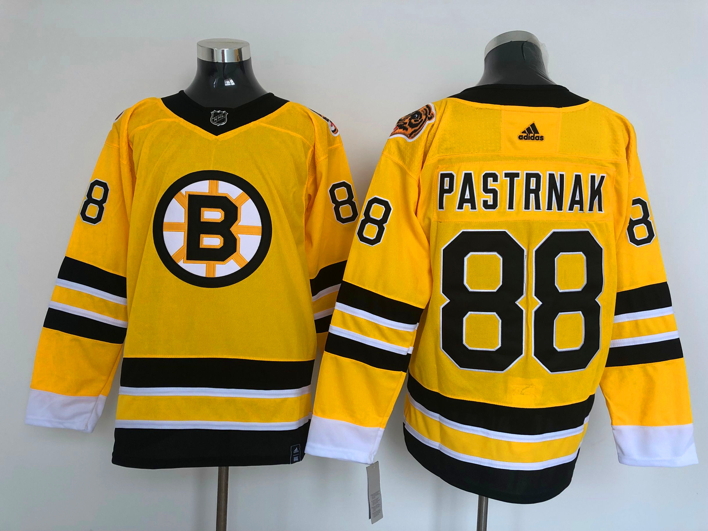 Men's Boston Bruins David Pastrnak #88 Yellow Jersey